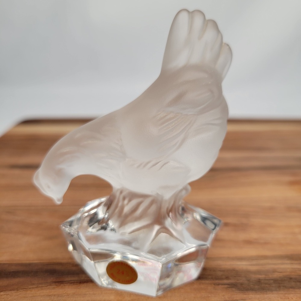 Natchmann Crystal Glass CHICKEN Figurine Hen Farmhouse - Picture 2 of 9